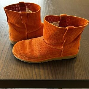 UGG Unlined Ankle Booties (Orange, Size 9)